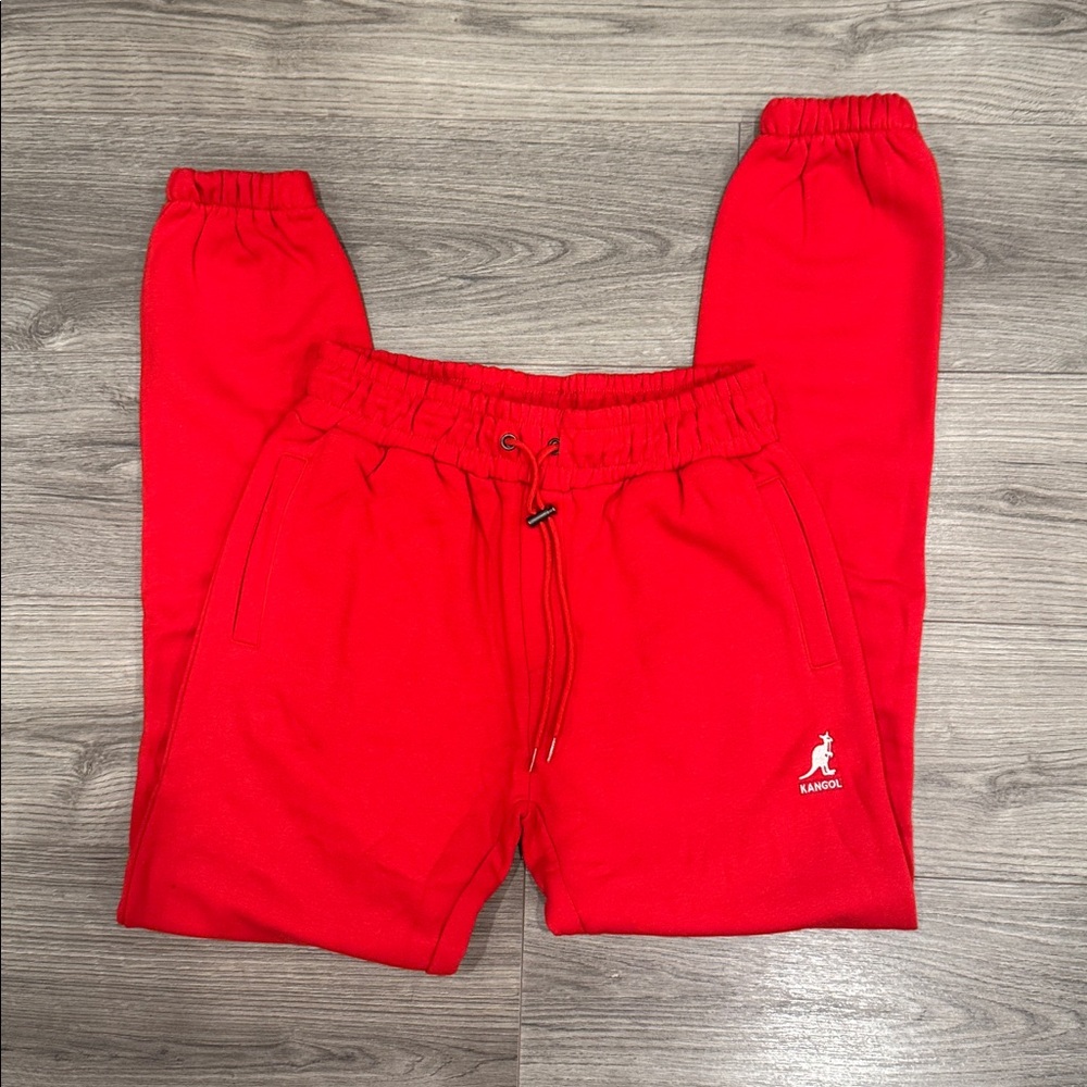 Kangol Red Cuffed Sweats With Embroidered Logo Men’s Size Small